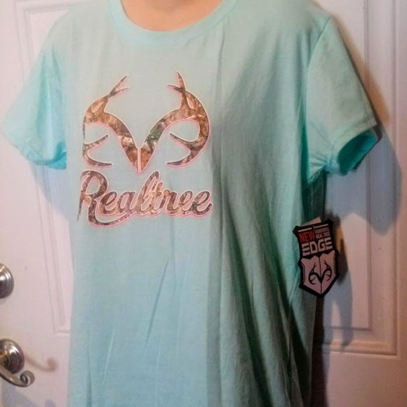 💚💲4/$20. RealTree Edge CAMO Aqua T-Shirt Top, L - Picture 1 of 7